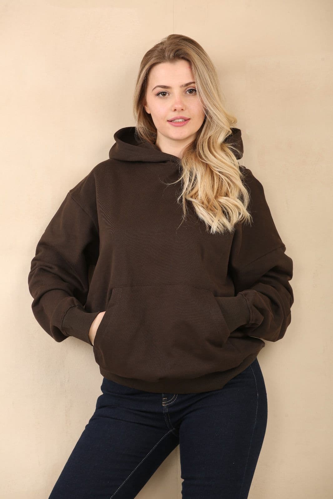 Premium Hoodie Oversize - Dark Brown
