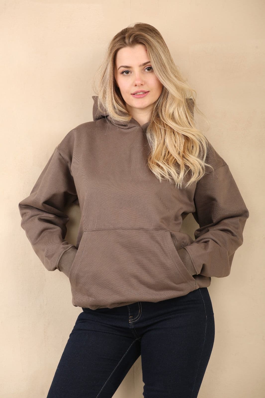 Premium Hoodie Oversize - Light Brown
