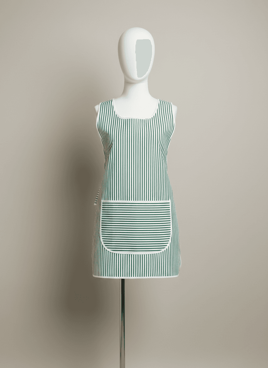 Workwear Apron - Green/White